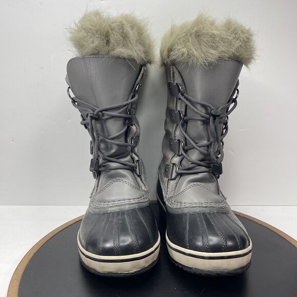 SOREL Winter Boots Joan of Arctic Insulated Waterproof Gray Size 5 Tall Duckboot - Picture 4 of 14